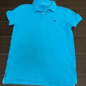 American Eagle Medium Athletic Fit Blue Polo Shirt